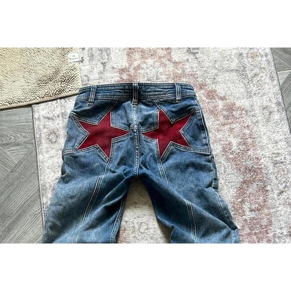 Y2K Red & Blue Firecracker Jeans – 24.5" Waist - Picture 3 of 4